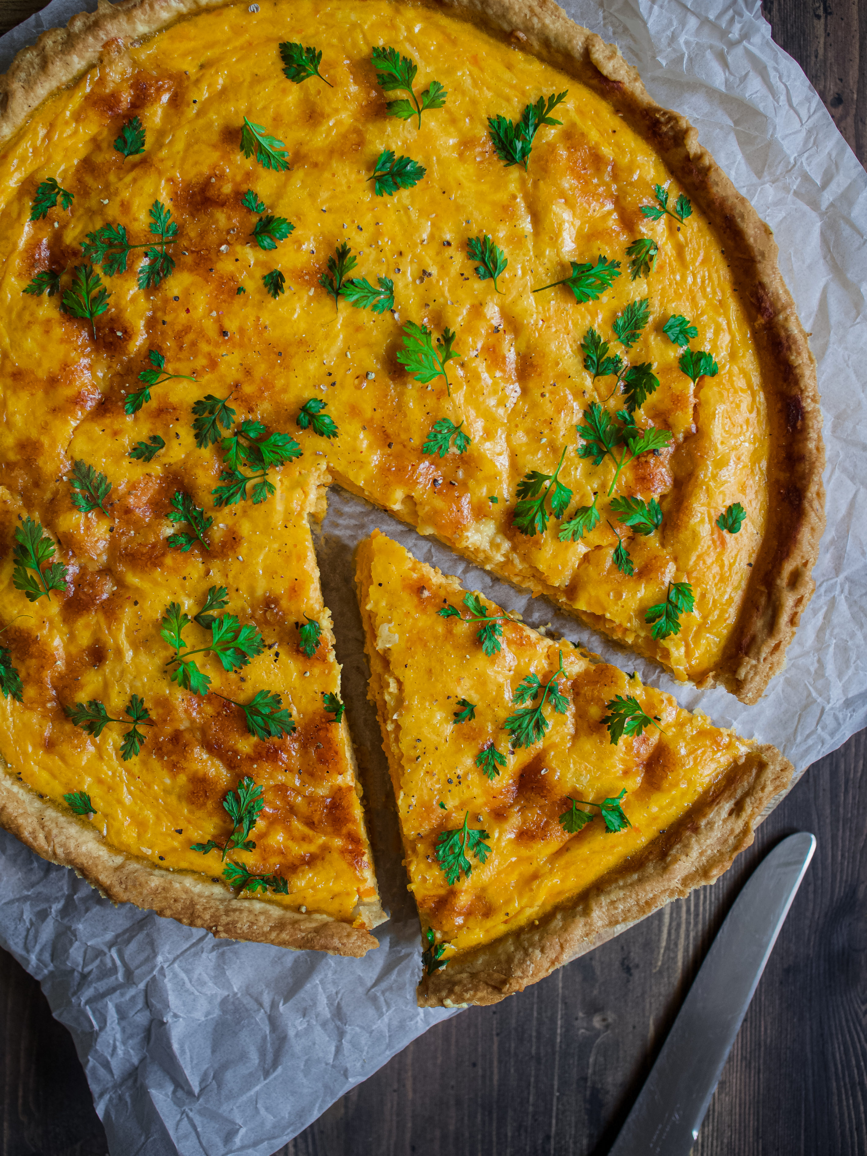 gros plan Quiche courge et beaufort